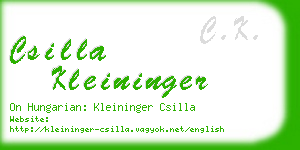 csilla kleininger business card